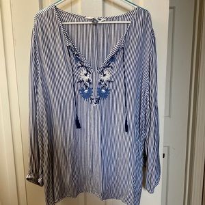 Old Navy Embroidered Long Sleeve Blouse XXL
